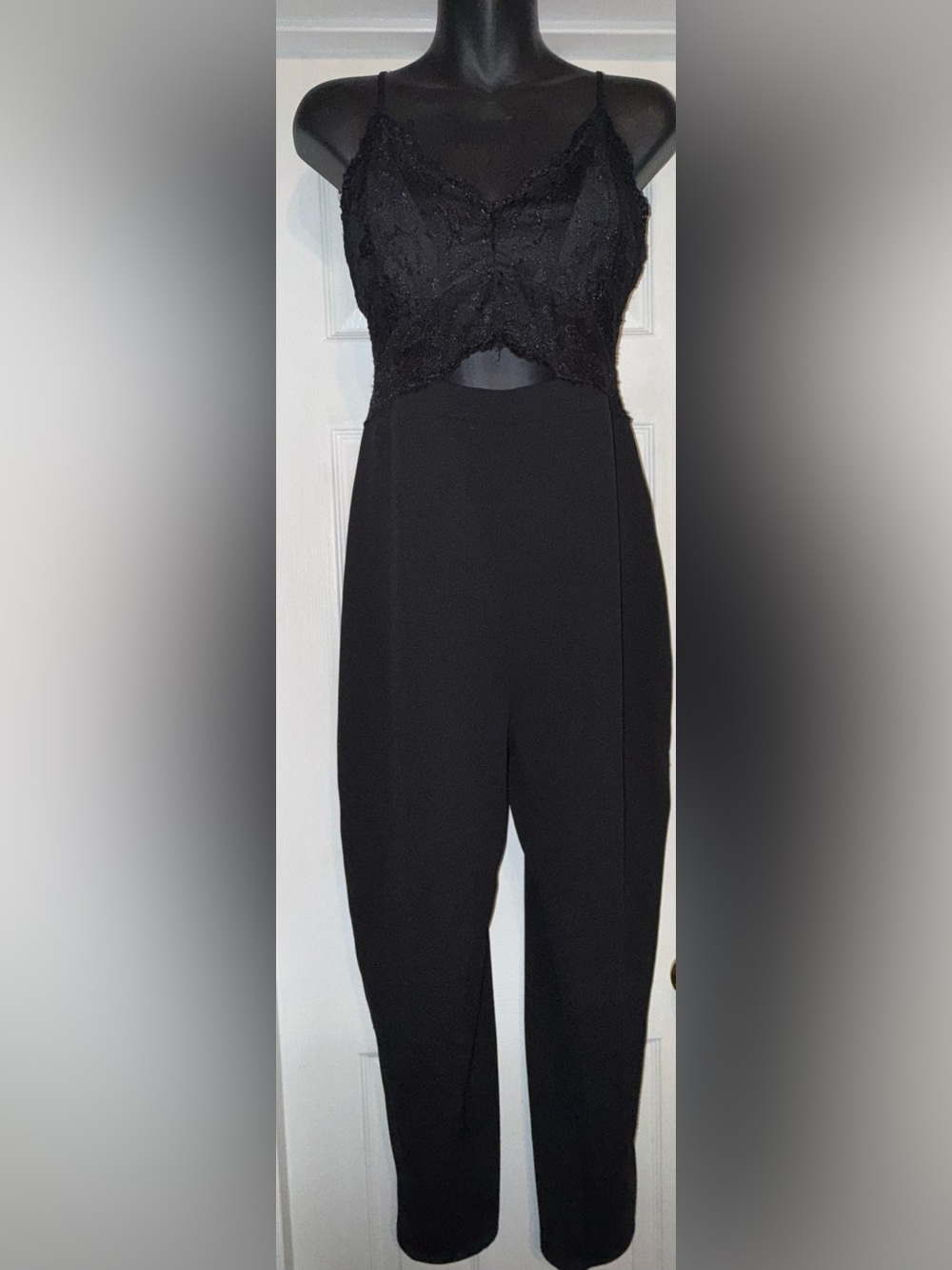 Black Women's Jumpsuit with Zip Closure